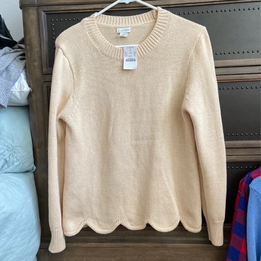 J.Crew cotton Scallop Sweater